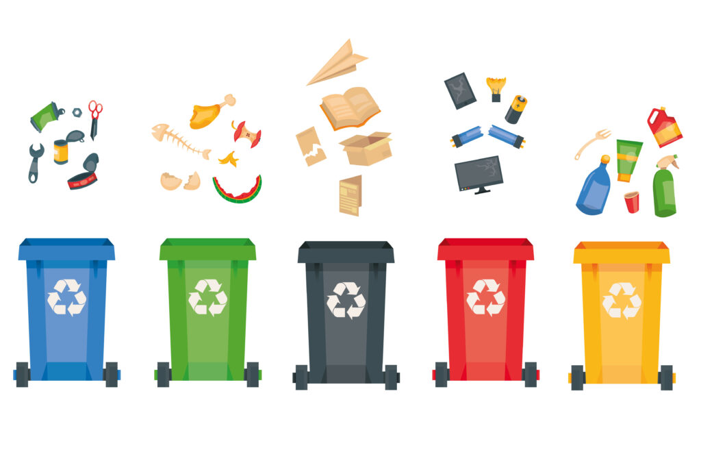 Duurzame inzameling afval PMD recycling afvalbakken